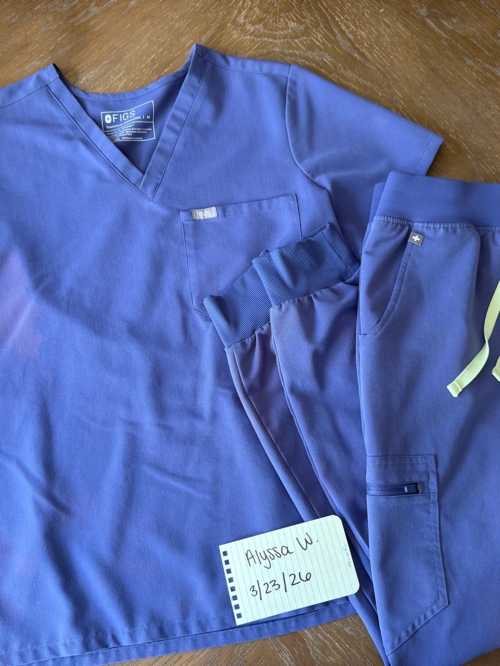 FIGS Purple Scrub Set - V-Neck Top & Drawstring Pants